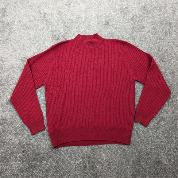 Tabi international Sweaters - Tabi International Red Pure Virgin Merino Wool Ribbed Sweater Size Large Ribbed